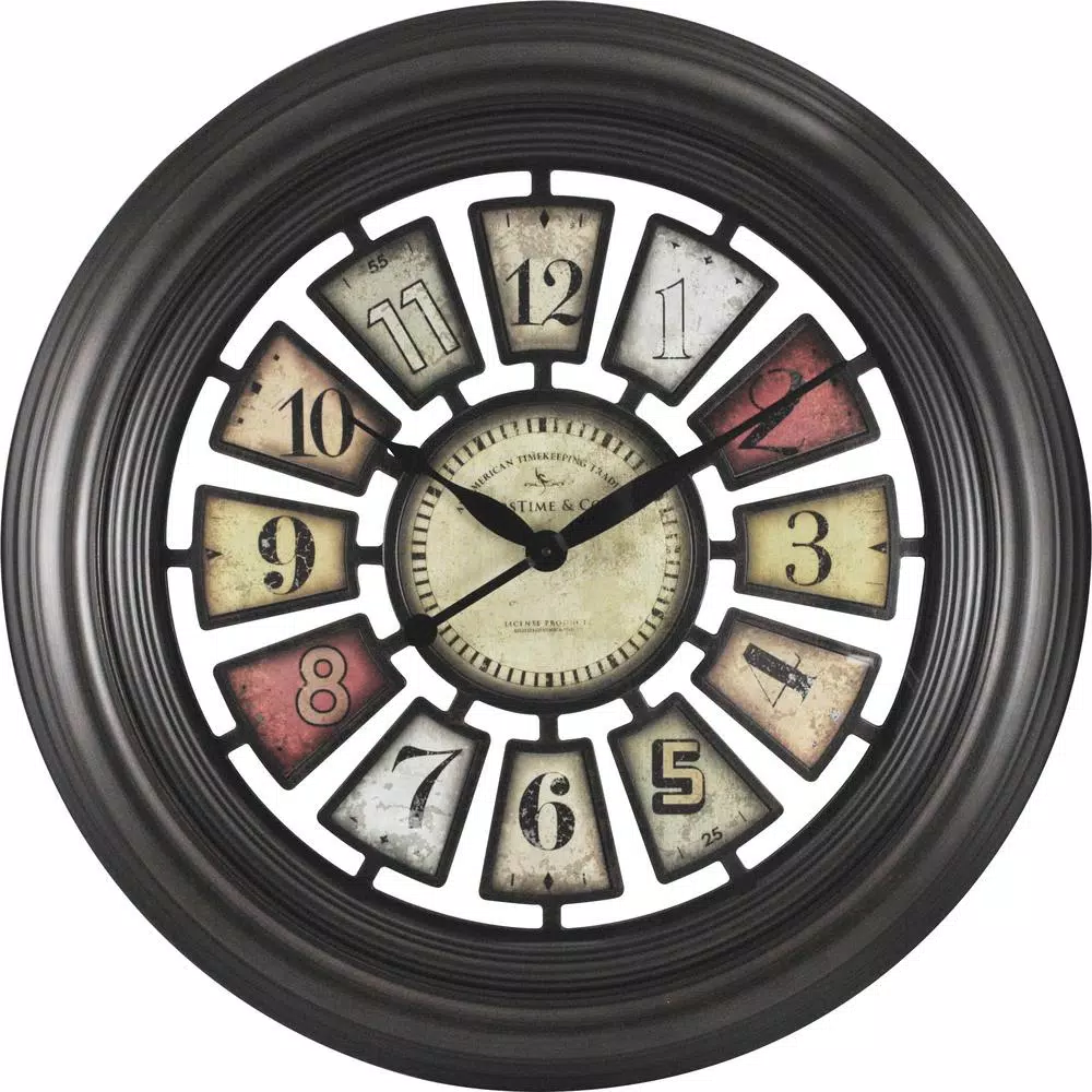 FirsTime 29 in. Industrial Chic Oil Rubbed Bronze Wall Clock