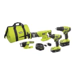 RYOBI 18V ONE+ Cordless 4-Tool Combo Kit with 70-Piece Bonus Impact Rated Driving Kit thumbnail 3
