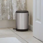 Household Essentials Taos 1.3 Gallon Round Stainless Steel Step Trash Can with Fingerprint Resistant Finish thumbnail 1