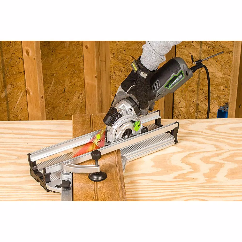 Genesis GPCS535K 3-1/2 in. 5.8 Amp Compact Plunge Circular Saw Kit with Laser and Accessories