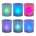 LUMABASE Flameless Votive Candles with Color Changing LED Frosted Plastic Holders, 6-Count thumbnail 1