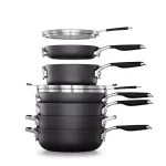 Calphalon Select by Calphalon 9-Piece Hard-Anodized Nonstick Cookware Set, Space-Saving Nesting Design, Black thumbnail 1