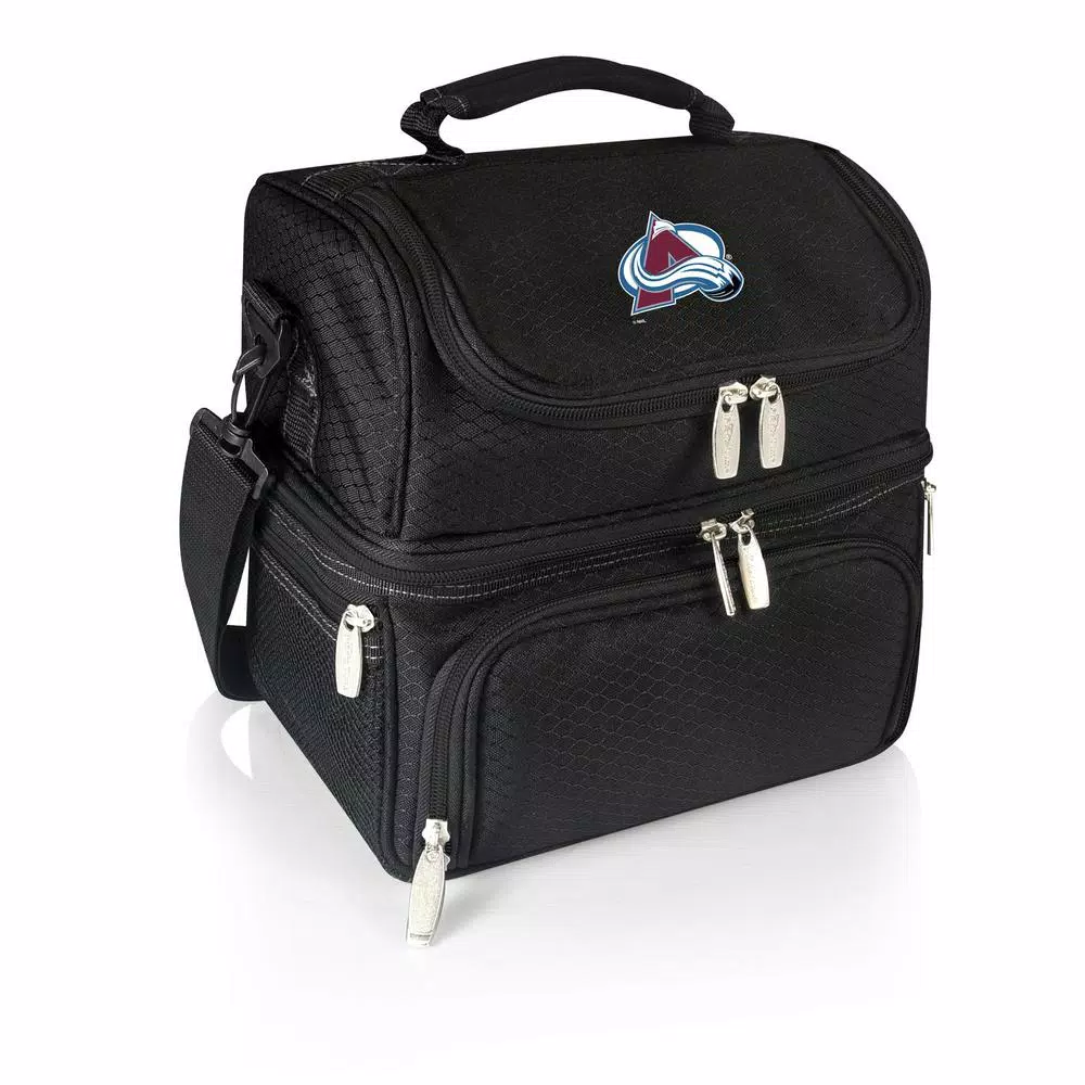 Picnic Time Pranzo Colorado Avalanche Black Insulated Lunch Bag and Picnic Tote with Utensil Set