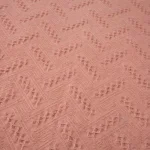 Glitzhome Coral Pink Grid Cotton Woven Throw Blanket with Tassel Trim thumbnail 4