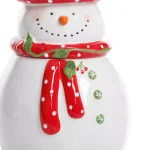 Gibson Home Jolly Plenitude Snowman Stoneware Cookie Jar, 7.5 in. thumbnail 3