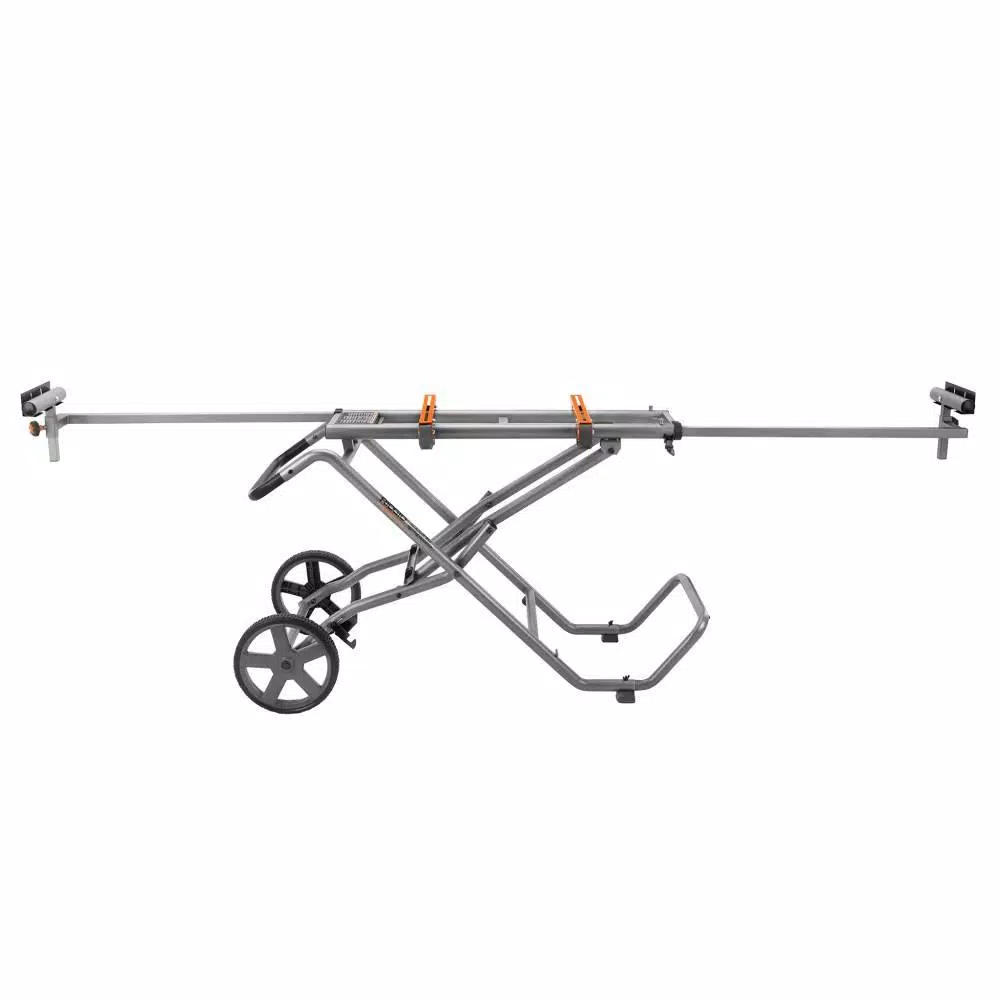 RIDGID 12 in. 15 Amp Dual Bevel Corded Miter Saw with LED and Universal Mobile Stand Kit