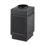 Safco 38 Gal. Pentagonal Indoor/Outdoor Square Waste Receptacle - Black thumbnail 1