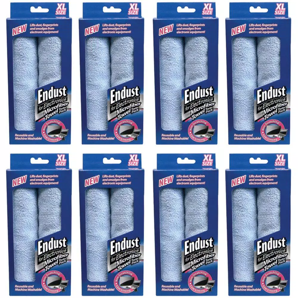 Endust 15 in. x 15 in. Microfiber Cleaning Cloths, Blue, 16-Pack