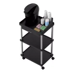 Mind Reader 3-Tier 7-Compartment Rolling Black Coffee Cart with Storage Drawer thumbnail 5