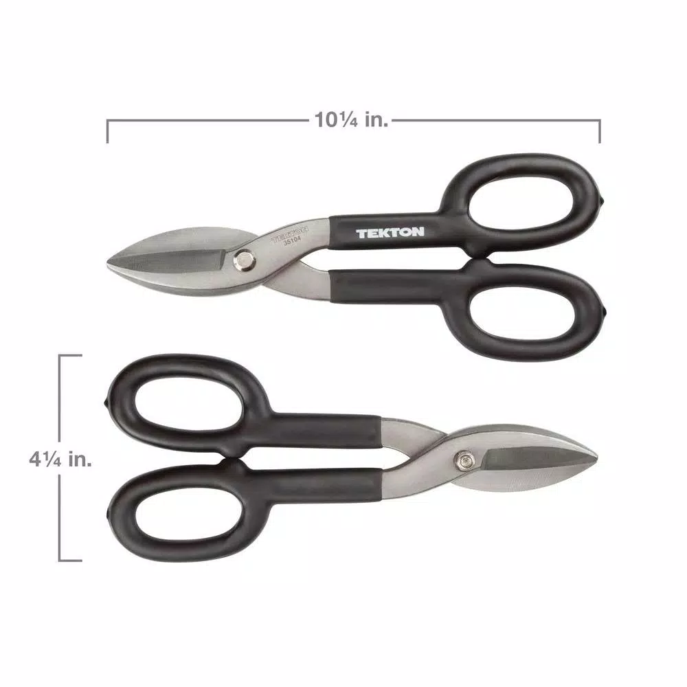 TEKTON 10 in. Straight Pattern Tin Snips, Forged Carbon Steel
