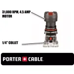 Porter-Cable PCE6430 1/4 in. Laminate Trimmer, 4.5 Amp, 31,000 RPM thumbnail 2