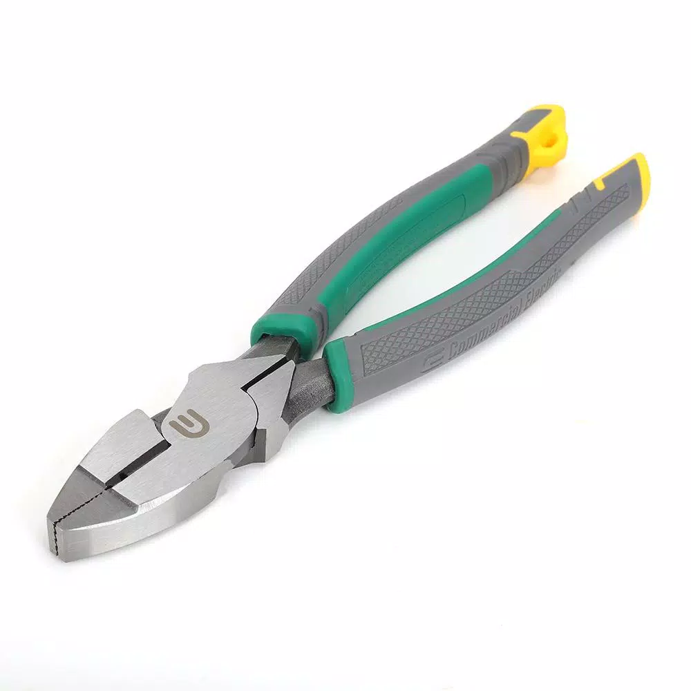 Commercial Electric 9 in. High Leverage Linesman Pliers with Tape Puller