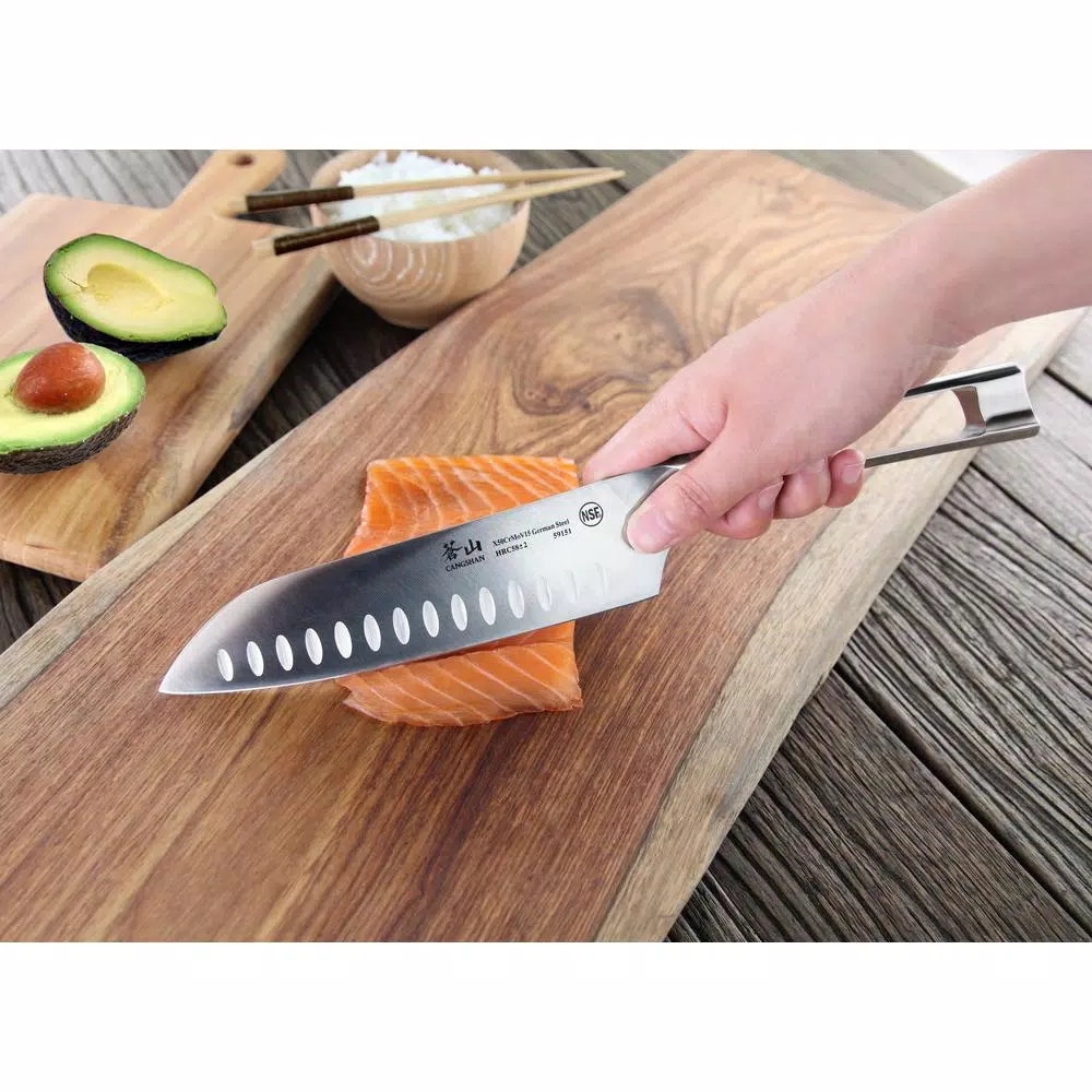 Cangshan N1 Series 7 in. German Steel Forged Santoku Knife, Stainless Steel Full Tang