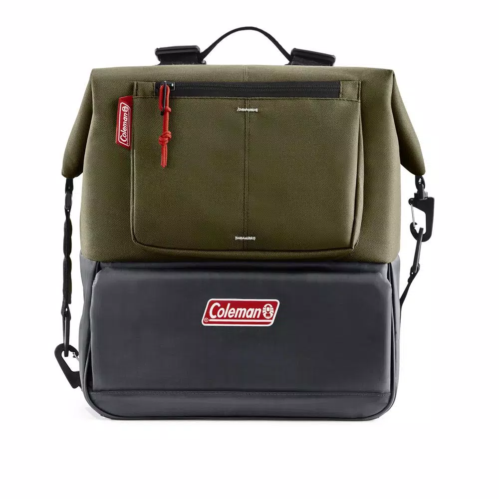 Coleman 4.5QT Convertible Can-Dispensing Backpack Cooler with Reusable Ice Packs, Olive
