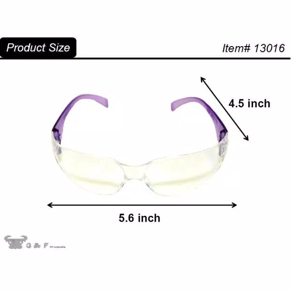 G & F Products EyePro Clear Lens Safety Goggles, Impact and Ballistic Resistant, 6-Pack
