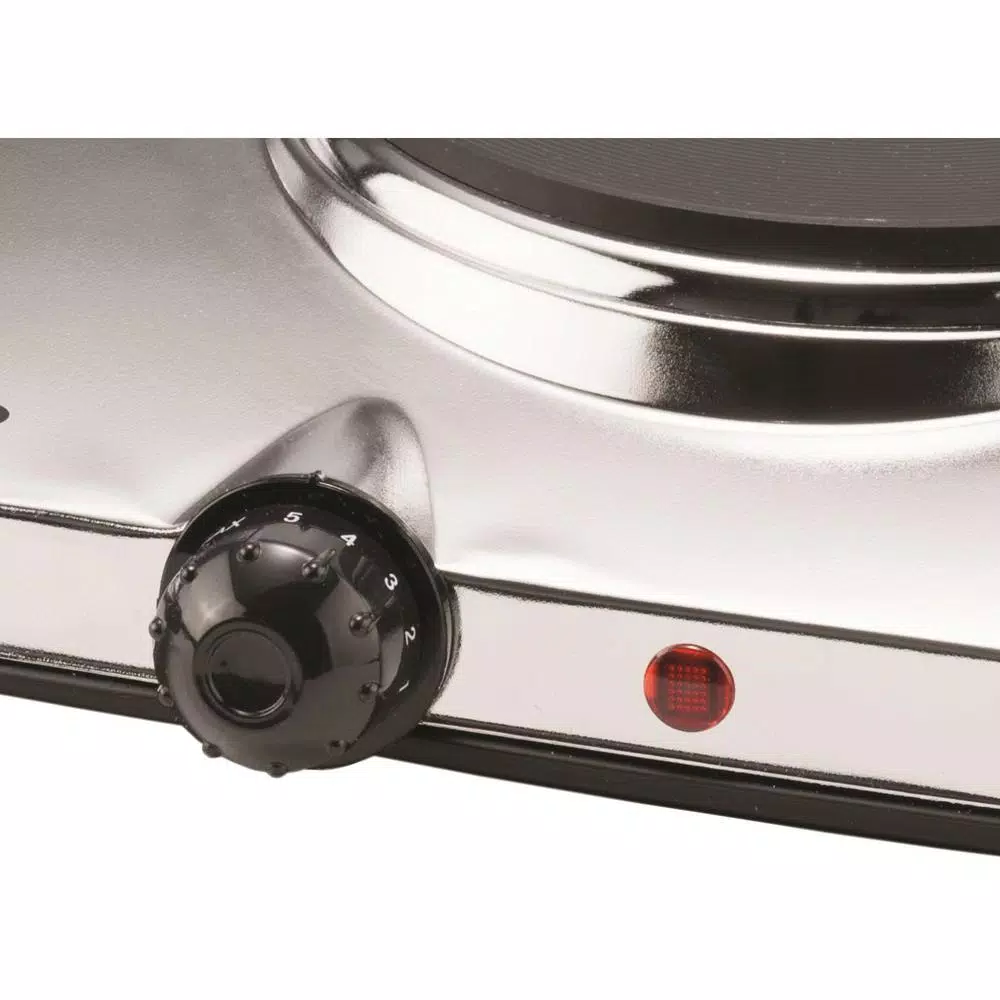 Brentwood Appliances 1440W 2-Burner Silver Electric Hot Plate