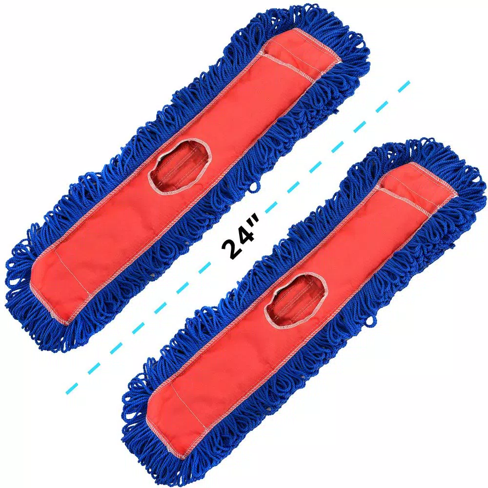 Alpine Industries 24 in. Microfiber Dust Dry Mop Replacement Head, 2-Pack