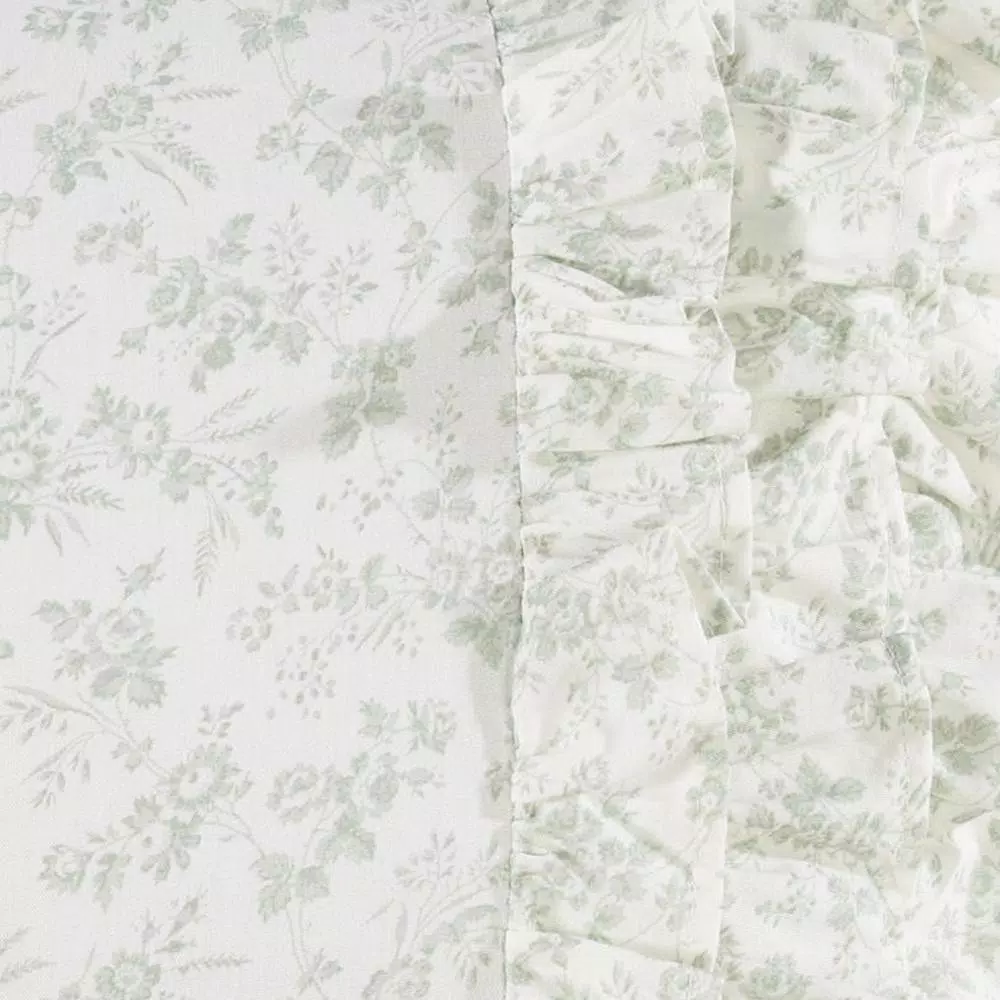 Laura Ashley Harper Jade Green Floral Cotton Throw Pillow, 14 x 20 in.