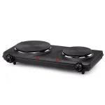 Continental Electric Portable 2-Burner Black Hot Plate with Cast Iron Plates and Adjustable Temperature Controls thumbnail 2