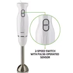 Ovente HS560 300W Immersion Hand Blender, 2-Speed Stainless Steel Stick Mixer, White thumbnail 2
