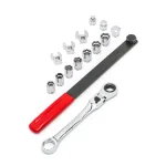 GearWrench 15-Piece Ratcheting Wrench Serpentine Belt Tool and Socket Set thumbnail 3