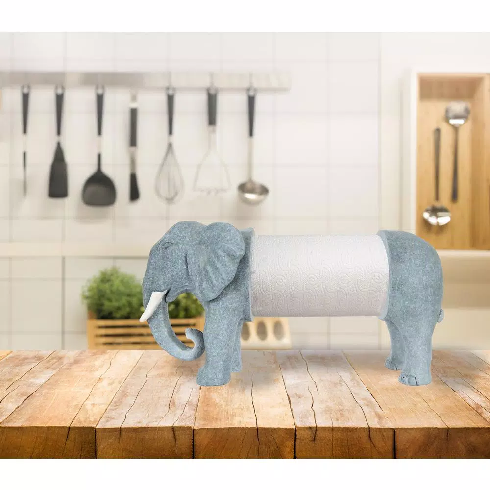 3R Studios Grey Elephant Shaped Freestanding Paper Towel Holder