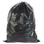 Plasticplace 33 Gallon Black Drawstring Trash Bags, 1.2 Mil Heavy Duty Low Density Polyethylene, 33 x 39 in, 100 Count thumbnail 1