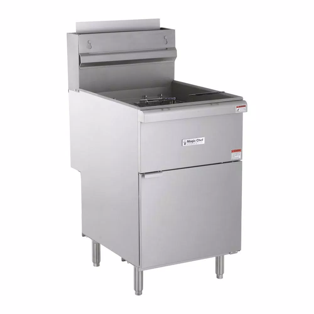 Magic Chef 52 Qt. Stainless Steel Commercial Natural Gas Deep Fryer, 150,000 BTU, 5 Burners