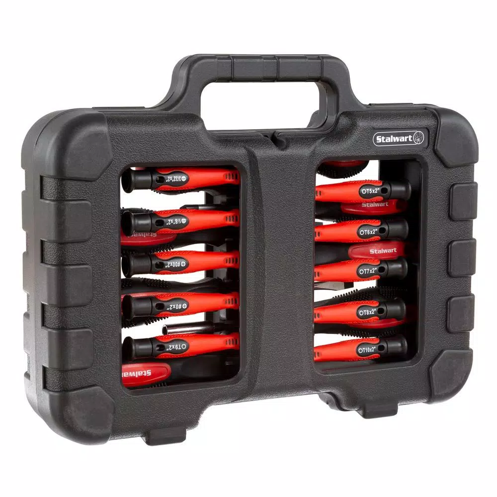 Stalwart 58-Piece Magnetic Screwdriver Bit Set with Compact Hard-Plastic Case