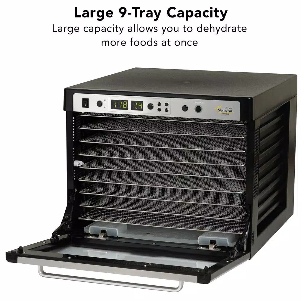 Tribest Sedona Supreme Digital Food Dehydrator with 9 Stainless Steel Trays