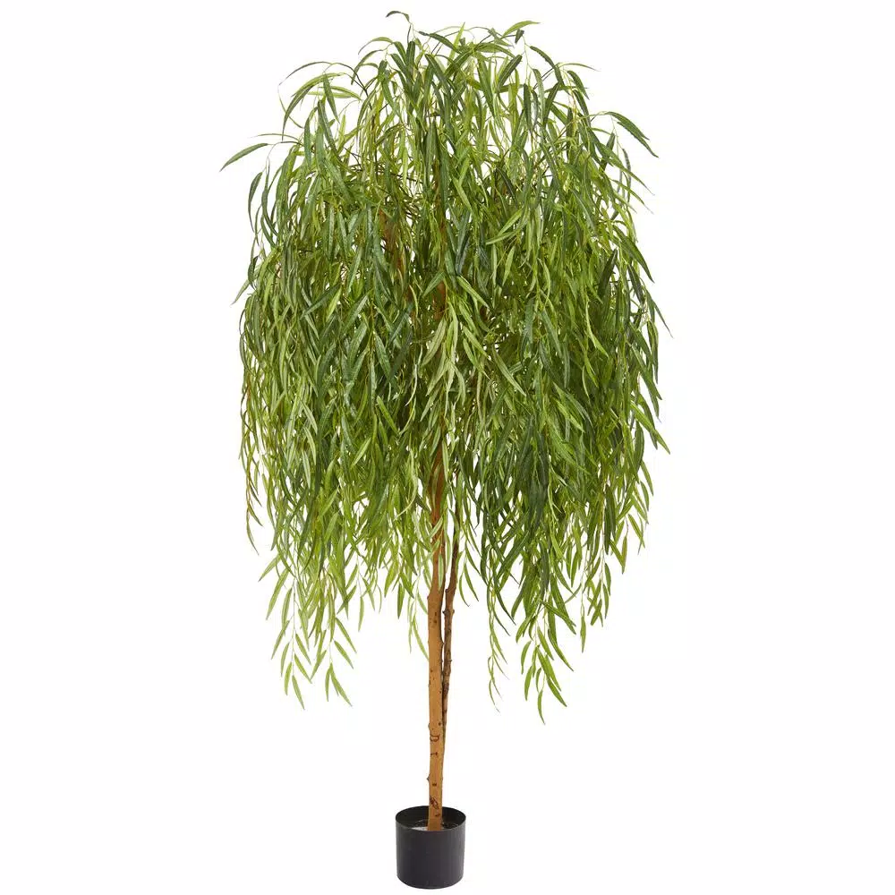 Nearly Natural Inc. 7 ft. Artificial Willow Tree with Green Leaves