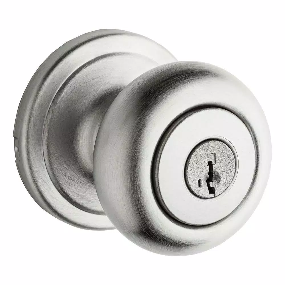 Kwikset Hancock Satin Chrome Entry Door Knob with SmartKey Security