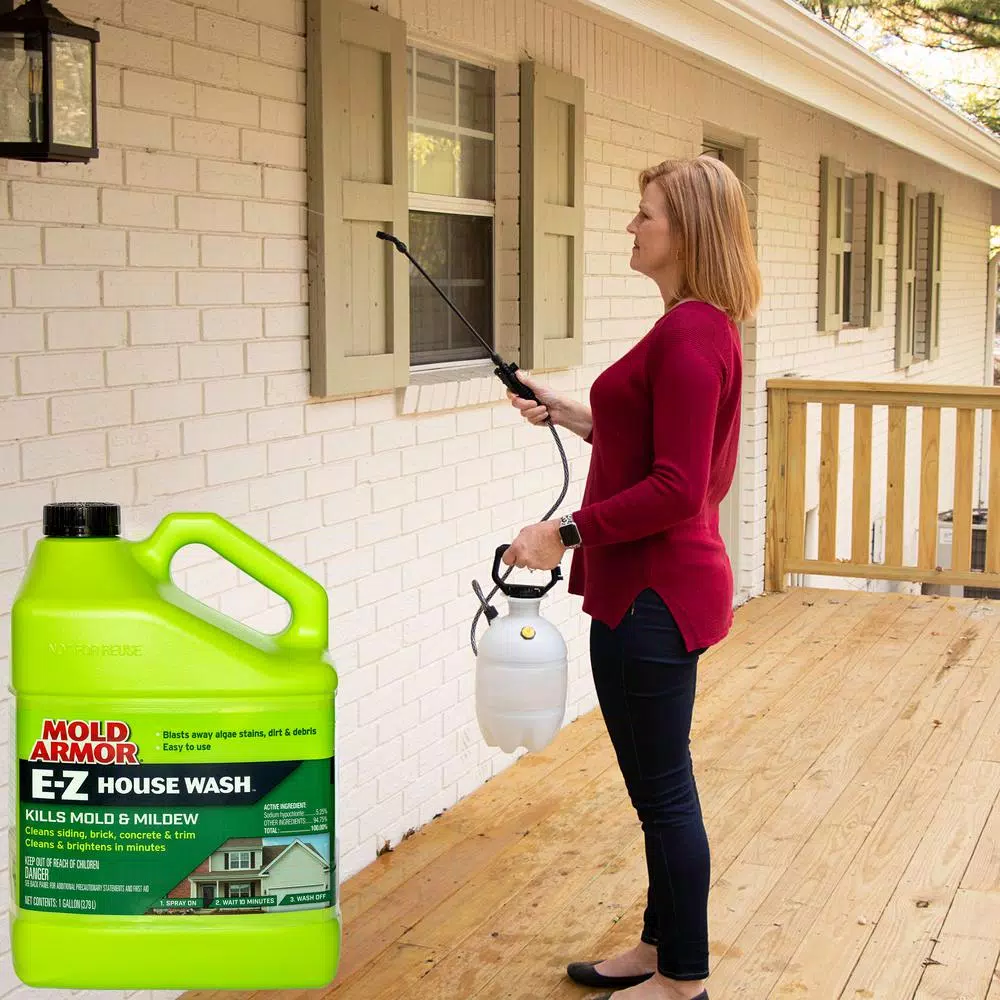 Mold Armor E-Z House Wash 1 Gal. Mold and Mildew Remover, Bleach-Based Outdoor Cleaner