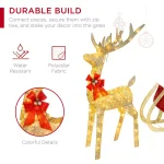 Best Choice Products 48 in. LED Reindeer and Sleigh Christmas Yard Decor Set with Warm White Lights thumbnail 6