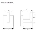 Nameeks Modern Hotel Collection Wall Mounted Brass Robe/Towel Hook - Black thumbnail 5