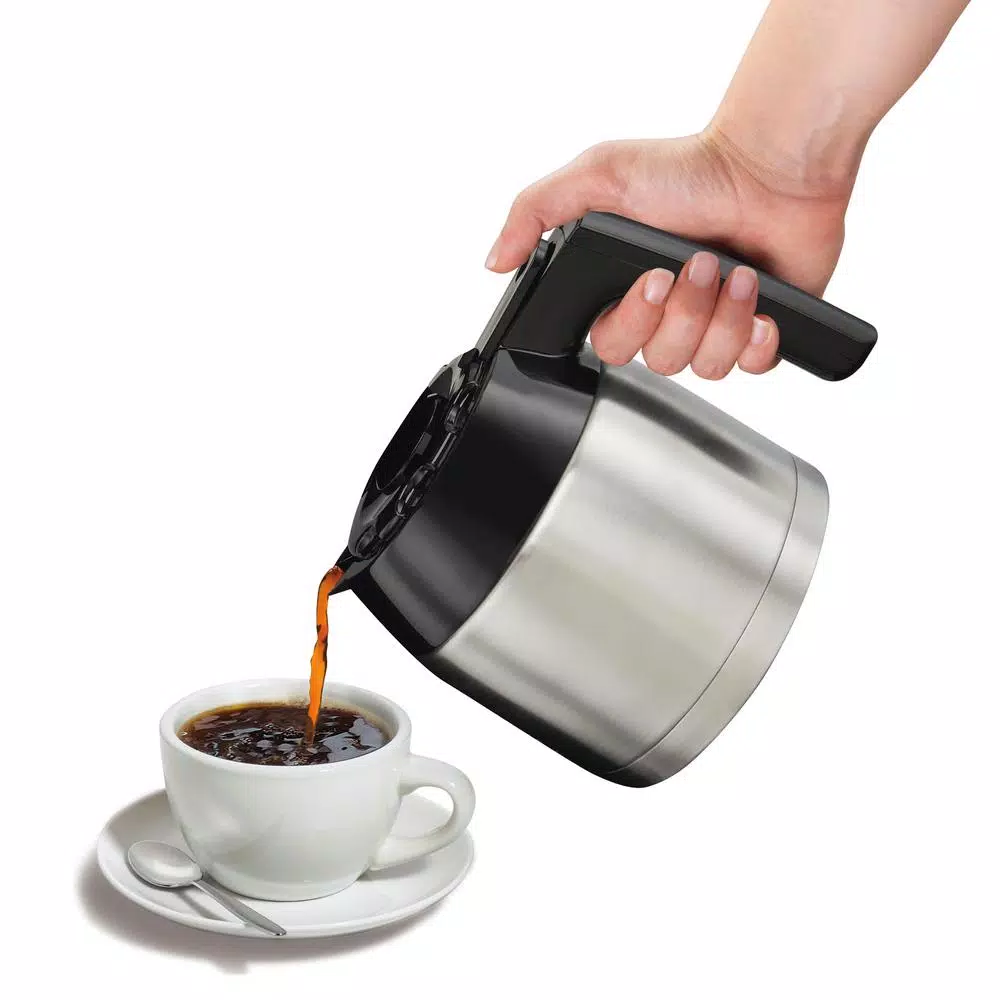 Hamilton Beach 8-Cup Programmable Coffee Maker with Thermal Stainless Steel Carafe, Black