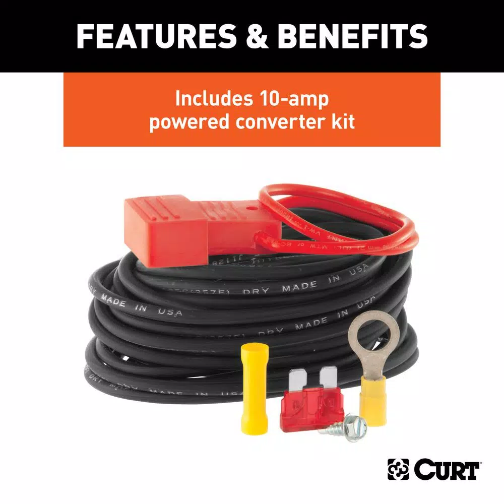 CURT Powered 3-to-2-Wire Taillight Converter, 4-Way Flat Connection