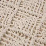 Glitzhome 18x18 Ivory Hollow-Carved Handmade Cotton Rope Pillow Cover with Tassels thumbnail 4