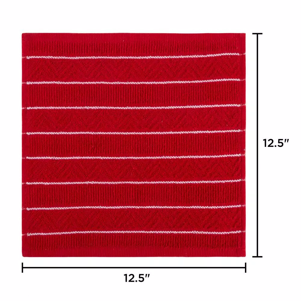 Unbranded Weymouth Home 16-Piece 100% Cotton Striped Chevron Weave Kitchen Dish Cloth Set