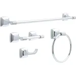 Delta Portwood 4-Piece Polished Chrome Bath Accessory Set with 24 in. Towel Bar thumbnail 1