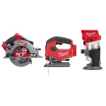 Milwaukee M18 FUEL 18V Brushless 3-Tool Combo Kit: 7-1/4 in. Circular Saw, Jigsaw & Compact Router thumbnail 1