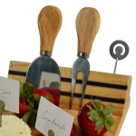 Unbranded Picnic at Ascot Windsor Hardwood Cheese Board Set with Ceramic Bowl, 4 Tools, and Markers thumbnail 7