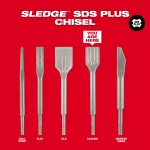 Milwaukee SDS-Plus SLEDGE 1-1/2 in. x 10 in. Scaling Chisel, Carbide Tip thumbnail 5