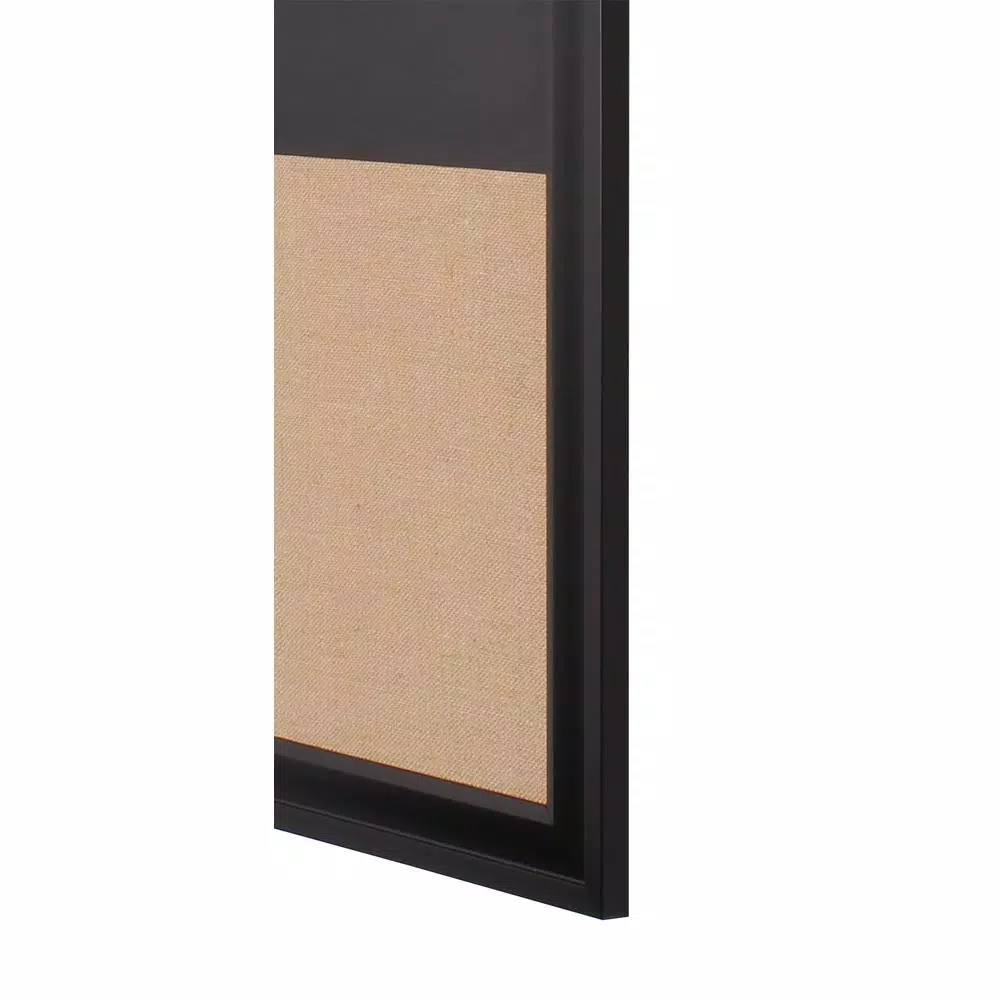 DesignOvation Bosc Black Combination Magnetic Chalkboard and Burlap Fabric Pinboard Memo Board