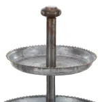 LITTON LANE 3-Tier Farmhouse Iron Cake Stand, Galvanized Gray Metallic Finish thumbnail 4