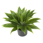 Nearly Natural 25 in. Green Agave Silk Plant with Gray Plastic Container thumbnail 2