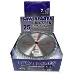 GRIP TIGHT TOOLS Grip Tight Classic 7-1/4 in. 60-Tooth Tungsten Carbide Tipped Circular Saw Blade (25-Pack) thumbnail 2