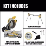DEWALT 12 in. 15 Amp Corded Single Bevel Compound Miter Saw with Heavy Duty Miter Saw Stand thumbnail 2