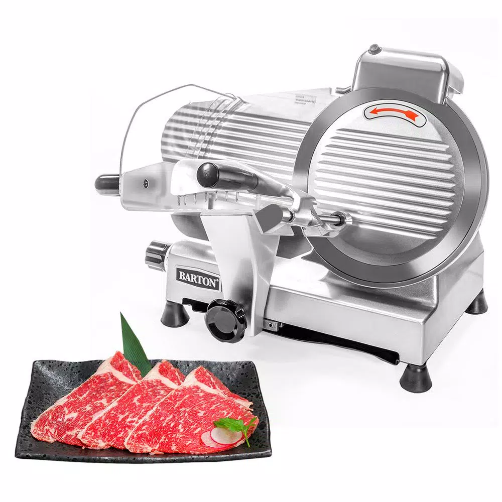 Barton 10 in. Commercial Meat Slicer, 240W Stainless Steel Electric Slicer