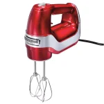 Hamilton Beach Professional 5-Speed Hand Mixer, Red and Chrome with Attachments and Storage Case thumbnail 1